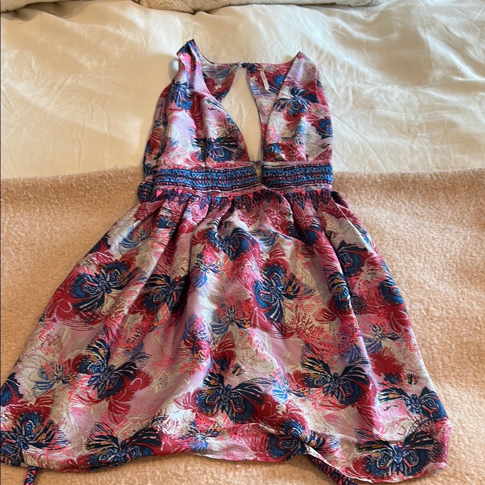 Floral Dress in Pink and Blue
